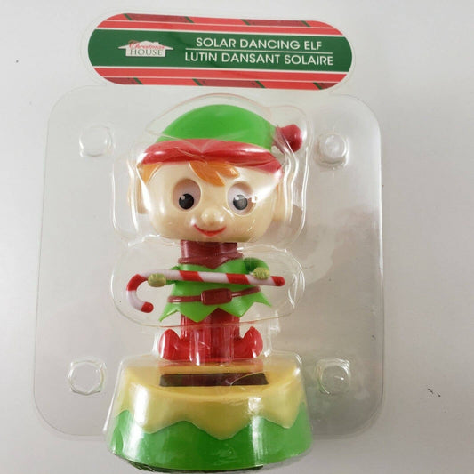 Solar Dancing Elf Decoration 4¼" Tall Christmas Figure 2014