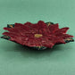 Poinsettia Candy Dish Trinket Bowl Red Green with Gold Ascents Signed BMS 8½" d