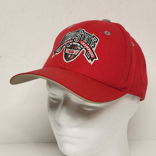 Ohio State Buckeyes Red Cap 2002 College National Champions Hat OSU Football