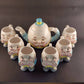 8 Piece Collectible Humpty Dumpty Tea Set Teapot with Lid 6 Matching Cups by BRN