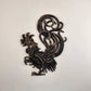 Vermay GC2 L&R Wiped Brown Cast Metal Roosters Fighting Cocks Vintage Wall Art