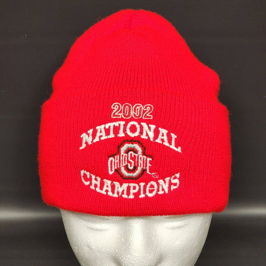 Ohio State Buckeyes 2002 Football National Champions Cuffed Knit Beanie Hat Cap