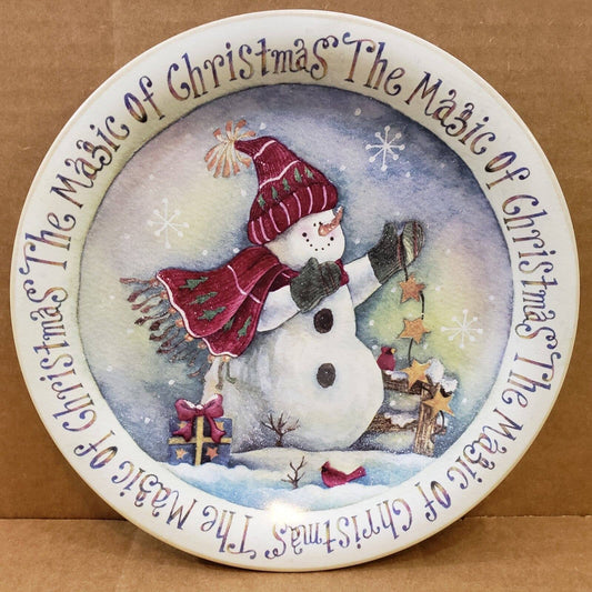 Tandhe Magic of Christmas Plate Snowman 8" Handwash No Microwave China